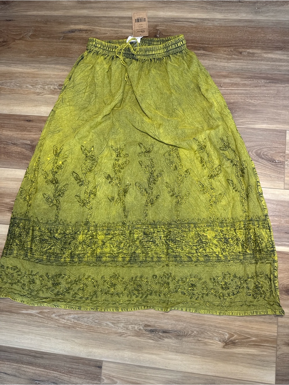 Rhea Embroidered Boho Midi Skirt – One Size